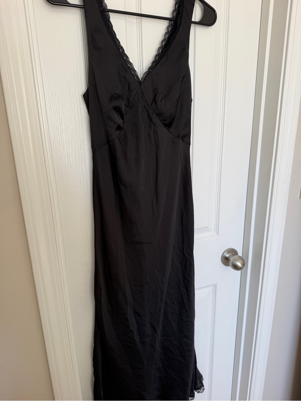 American Eagle Outfitters Black Maxi Dress with Lace Trim